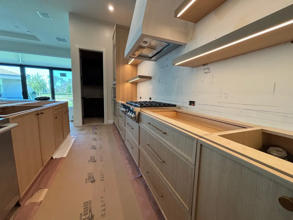Custom kitchen cabinet construction in Jupiter FL